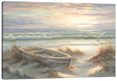 Old Rowboat Canvas Art Print - Coastal Sand Dune Art