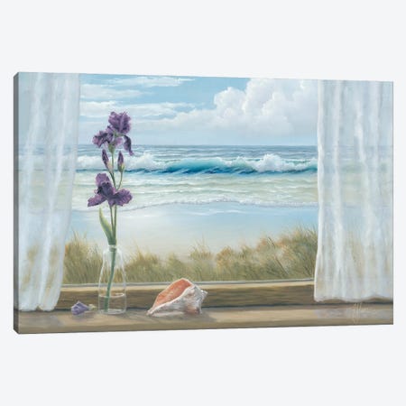 Irises On Windowsill Canvas Print #GEJ9} by Georgia Janisse Canvas Print