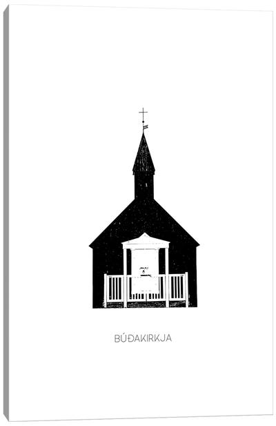 Black Church III Iceland Budir Canvas Art Print - Snaefellsnes