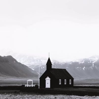 Black Church Budir II Square by Monika Strigel framed canvas print