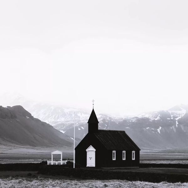 Snaefellsnes: Black Church Budir II Square by Monika Strigel