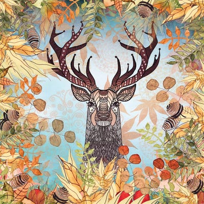 Autumn Stag  by Monika Strigel framed canvas print