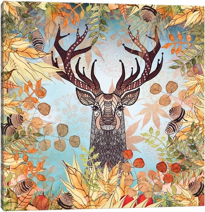 Autumn Stag  Canvas Art Print - Monika Strigel
