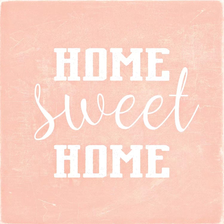 Home Sweet Home Scandi Coral Square