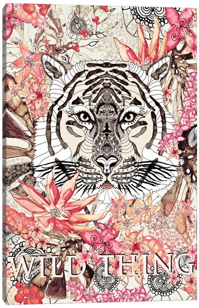 Wild Thing Vintage Canvas Art Print - Tiger Art