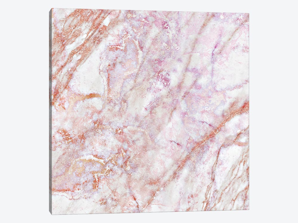 Rose Marble Square 1-piece Canvas Wall Art