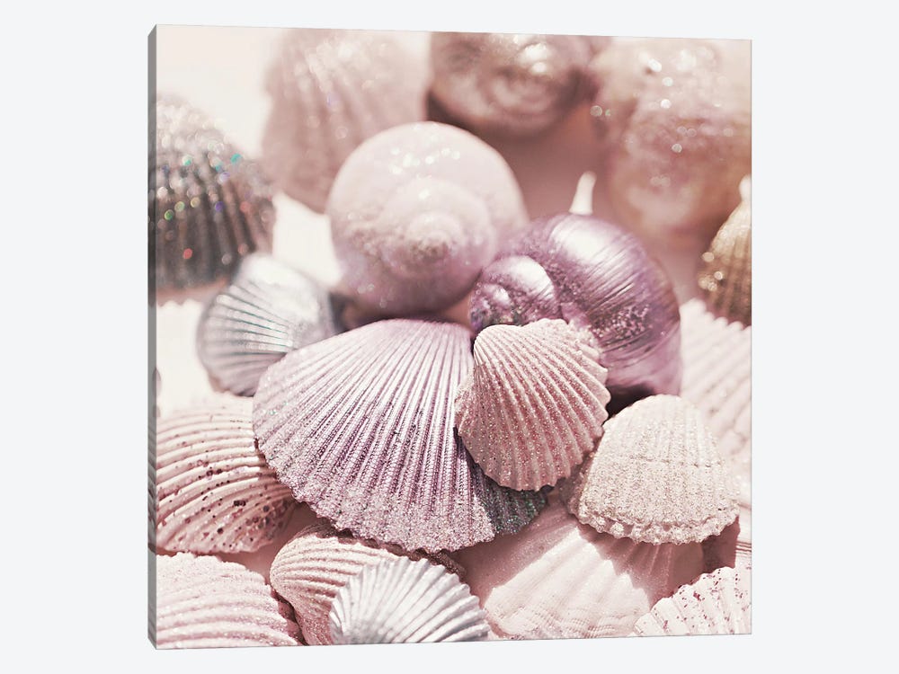 Shells And Glitter Square by Monika Strigel 1-piece Canvas Art