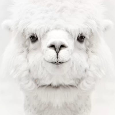 Smiling Alpaca Square by Monika Strigel framed wall art