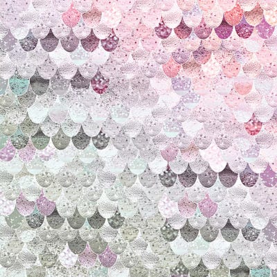 Summer Mermaid Sage And Rose XI Square by Monika Strigel framed canvas print