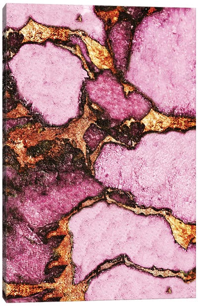 Gemstone And Gold - Dark Pink Canvas Art Print - Monika Strigel