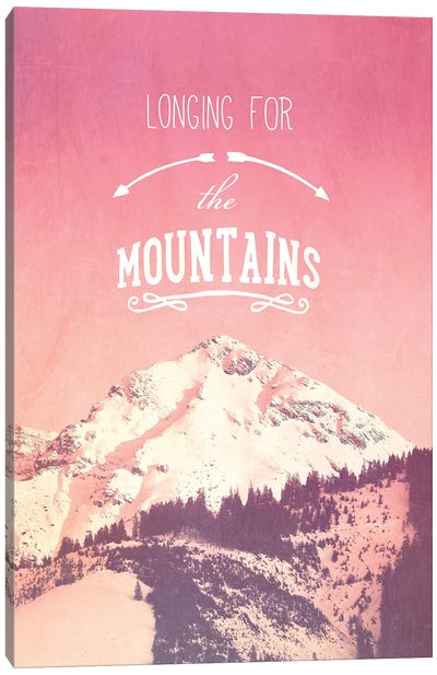 Longing For The Mountains Canvas Art Print - Snowy Mountain Art