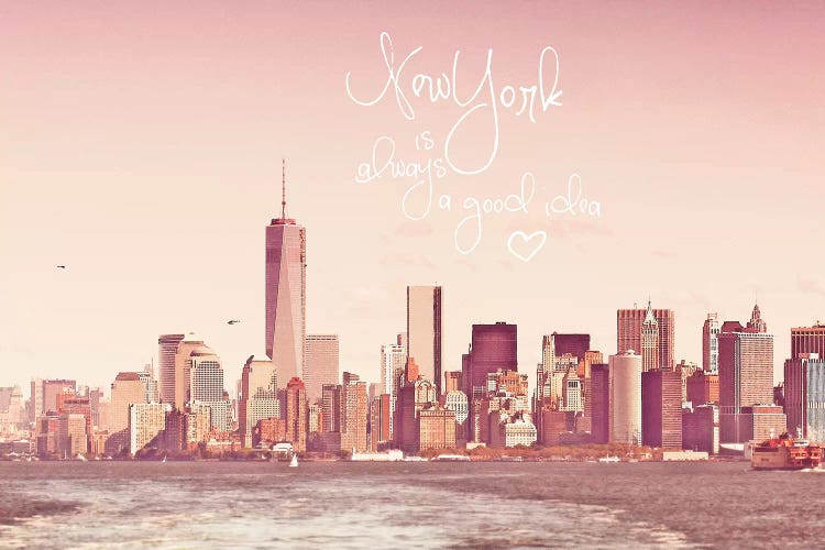 New York Skyline In Rose