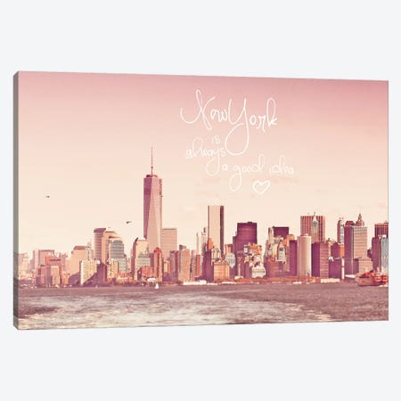 New York Skyline In Rose Canvas Print #GEL54} by Monika Strigel Canvas Print