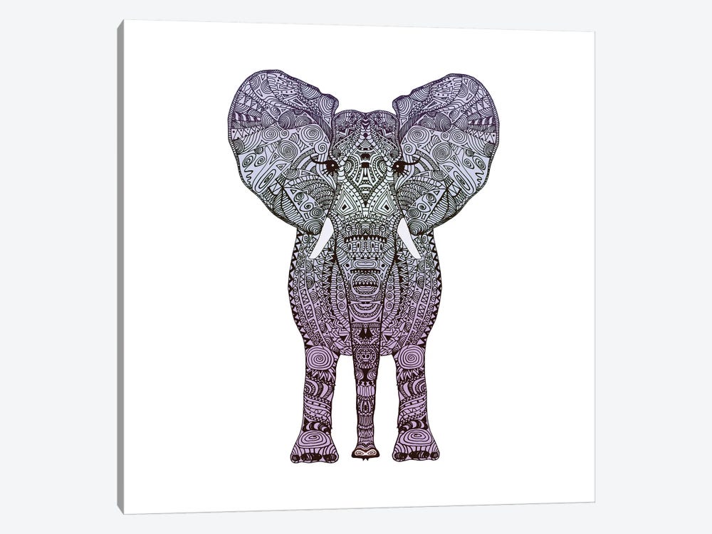 Purple Elephant by Monika Strigel 1-piece Canvas Artwork