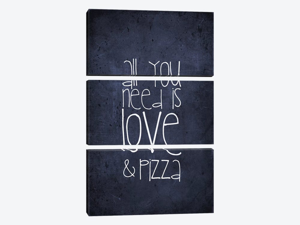 All You Need Is Love And Pizza by Monika Strigel 3-piece Canvas Artwork