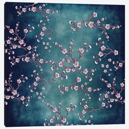 Sakura - Love Teal Canvas Print #GEL60} by Monika Strigel Art Print