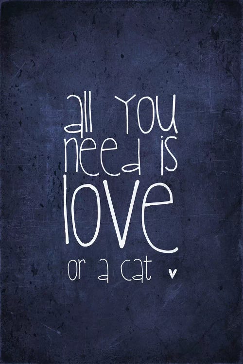 All You Need Is Love Or A Cat by Monika Strigel wall art