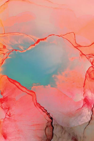 Better Together Living Coral by Monika Strigel framed canvas print