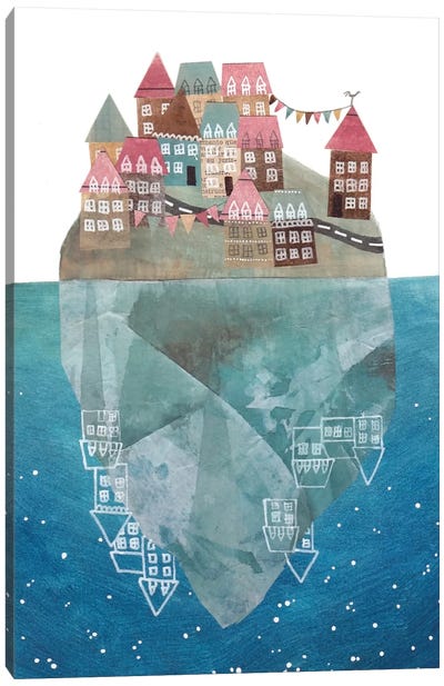 Iceberg Island Canvas Art Print - Children's Illustrations 