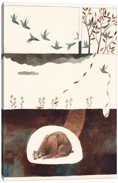 Autumn Canvas Art Print - Neutral Suede