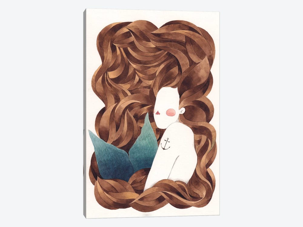 Mermaid by Gemma Capdevila 1-piece Canvas Wall Art