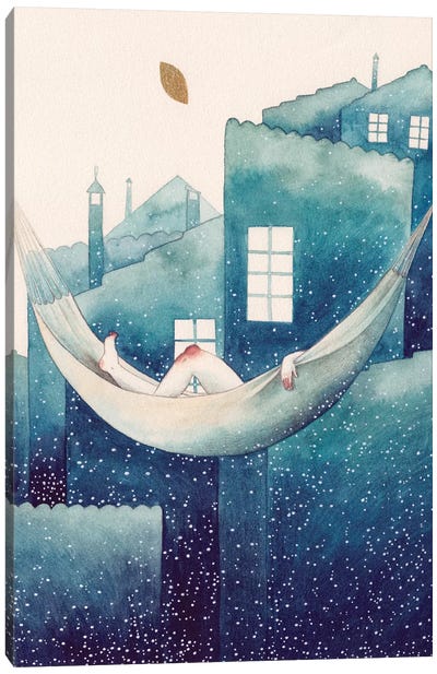 Summer Night Dream Canvas Art Print - Children's Illustrations 