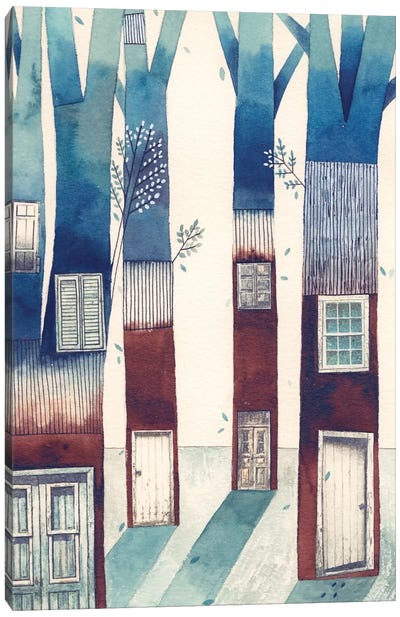 Tree House Canvas Art Print - Children's Illustrations 