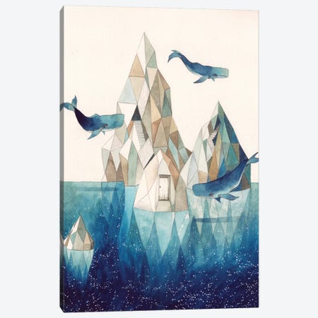 Whale Iceberg Canvas Print #GEM33} by Gemma Capdevila Art Print