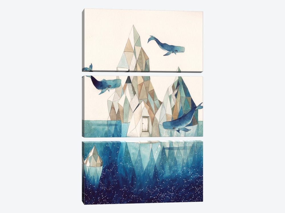 Whale Iceberg by Gemma Capdevila 3-piece Canvas Artwork