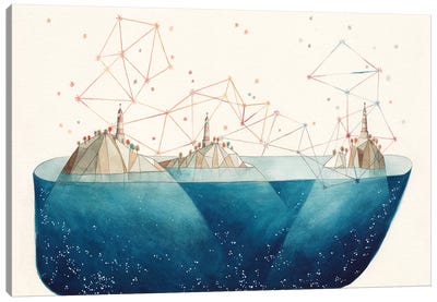 Light House Island Canvas Art Print - Constellation Art
