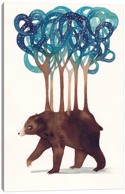 Constellation Bear Canvas Art Print - Art for Older Kids