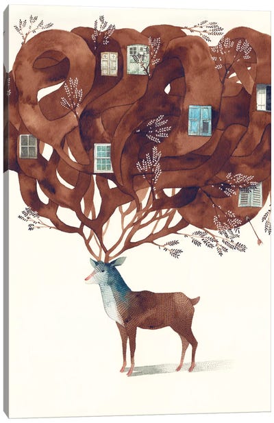 Deer Canvas Art Print - Art for Teens