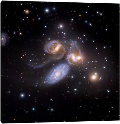 Stephan's Quintet, Compact Galactic Group In Pegasus Composite Image Canvas Art Print