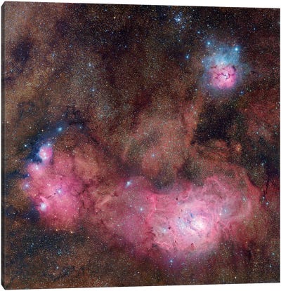 The Sagittarius Triplet Composite Image Canvas Art Print - Nebula Art