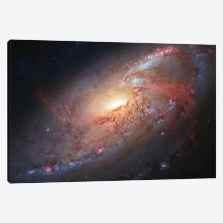 M106, Spiral Galaxy In Canes Venatici II Canvas Print #GEN38} by Robert Gendler Canvas Artwork