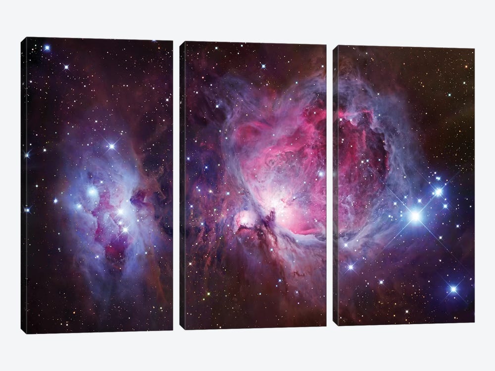M42, The Great Nebula In Orion Mosaic by Robert Gendler 3-piece Canvas Print