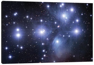 M45, The Pleiades (Seven Sisters) Canvas Art Print - Astronomy & Space Art