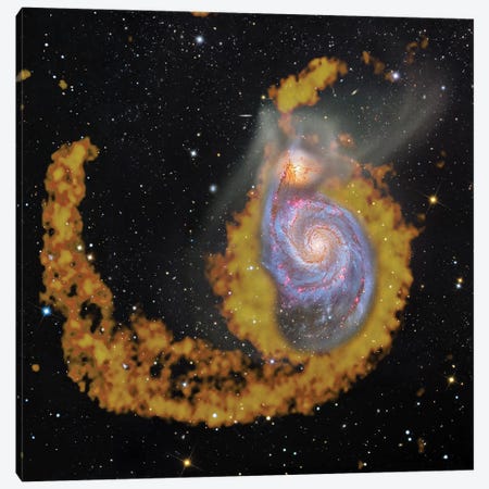 M51, The Whirlpool Galaxy Composite Radio Wave & Visible Light Image Canvas Print #GEN60} by Robert Gendler Canvas Art Print