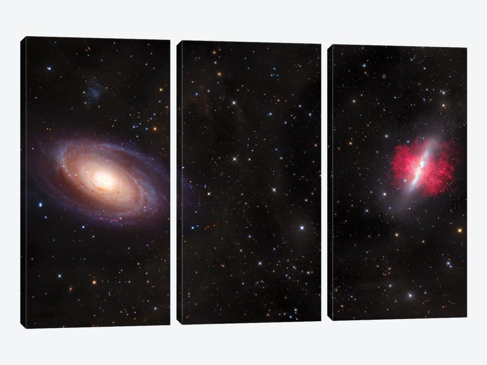 M81 & M82, Spiral Galaxy In Ursa Major I by Robert Gendler 3-piece Canvas Art Print