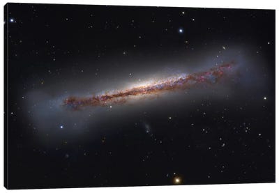 Spiral Galaxy In Leo Constellation (NGC 3628) Canvas Art Print - Galaxy Art