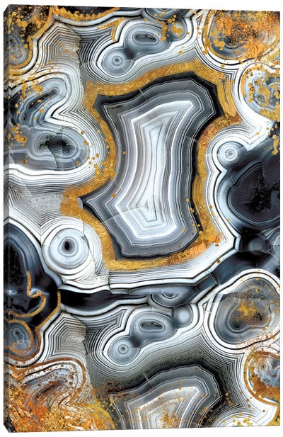 Geode Onyx Canvas Art Print - Gilded Geodes