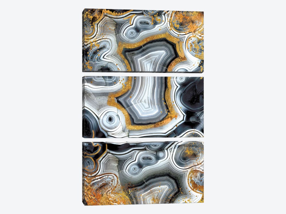 Geode Onyx by 5by5collective 3-piece Canvas Art Print