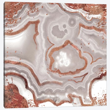 Rose Gold White Luster Canvas Print #GEO6} by 5by5collective Art Print