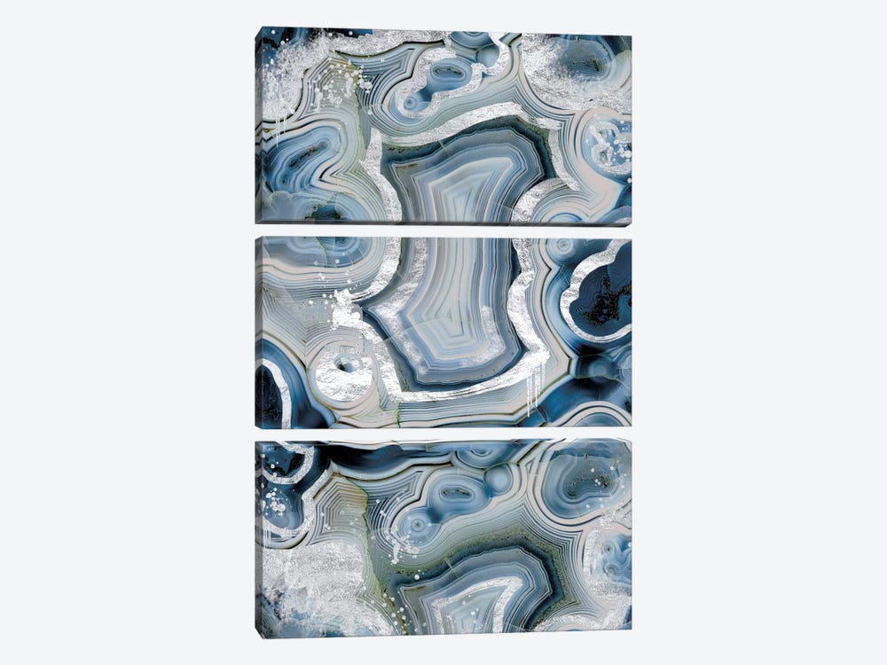 Sterling Sapphire Geode by 5by5collective 3-piece Canvas Print