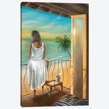Woman Beach Canvas Print #GEP191} by Geno Peoples Canvas Art