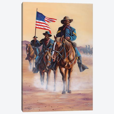 Buffalo Soldiers Canvas Print #GEP30} by Geno Peoples Canvas Wall Art