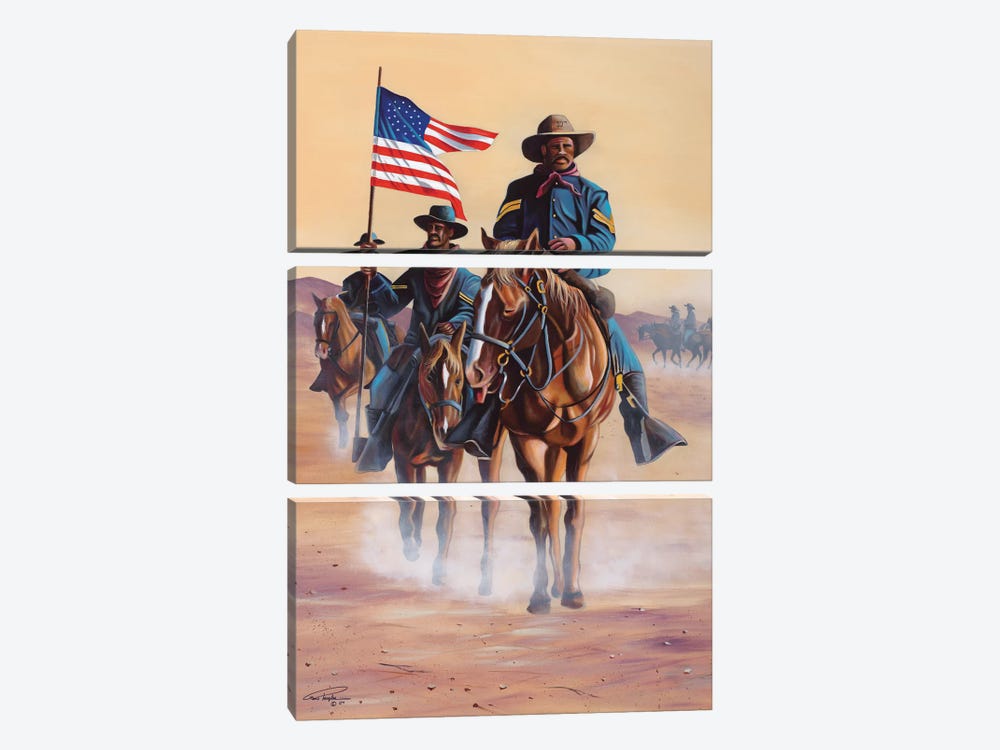 Buffalo Soldiers by Geno Peoples 3-piece Canvas Print