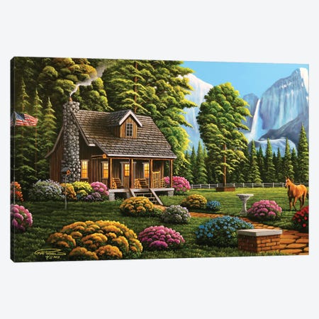 Cabin Life Canvas Print #GEP32} by Geno Peoples Canvas Artwork