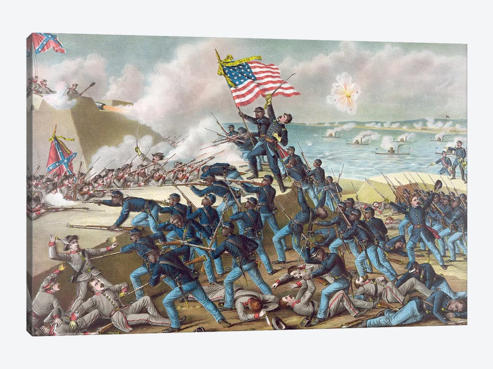 Battle Of Fort Wagner, 1863 by Kurz & Allison 1-piece Canvas Artwork