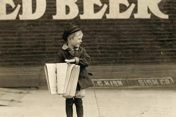 The Granger Collection: St. Louis: Newsboy by Lewis Hine